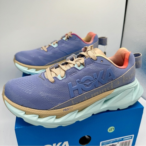 NWT Hoka Elevon 2 Running Shoes Mental Health Sneakers Unisex Purple Blue Glass​ - Picture 15 of 16